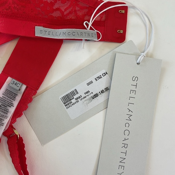 Stella McCartney Red Floral Lace Bra Size 34C NWT - Picture 16 of 17